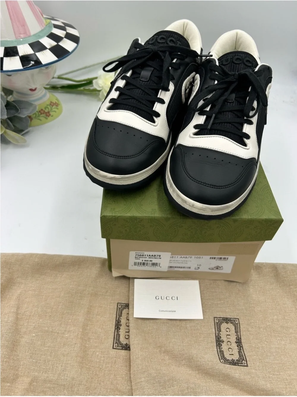 Men’s Gucci, Mac 80 low top leather sneakers size 43/10 made in Italy NWT